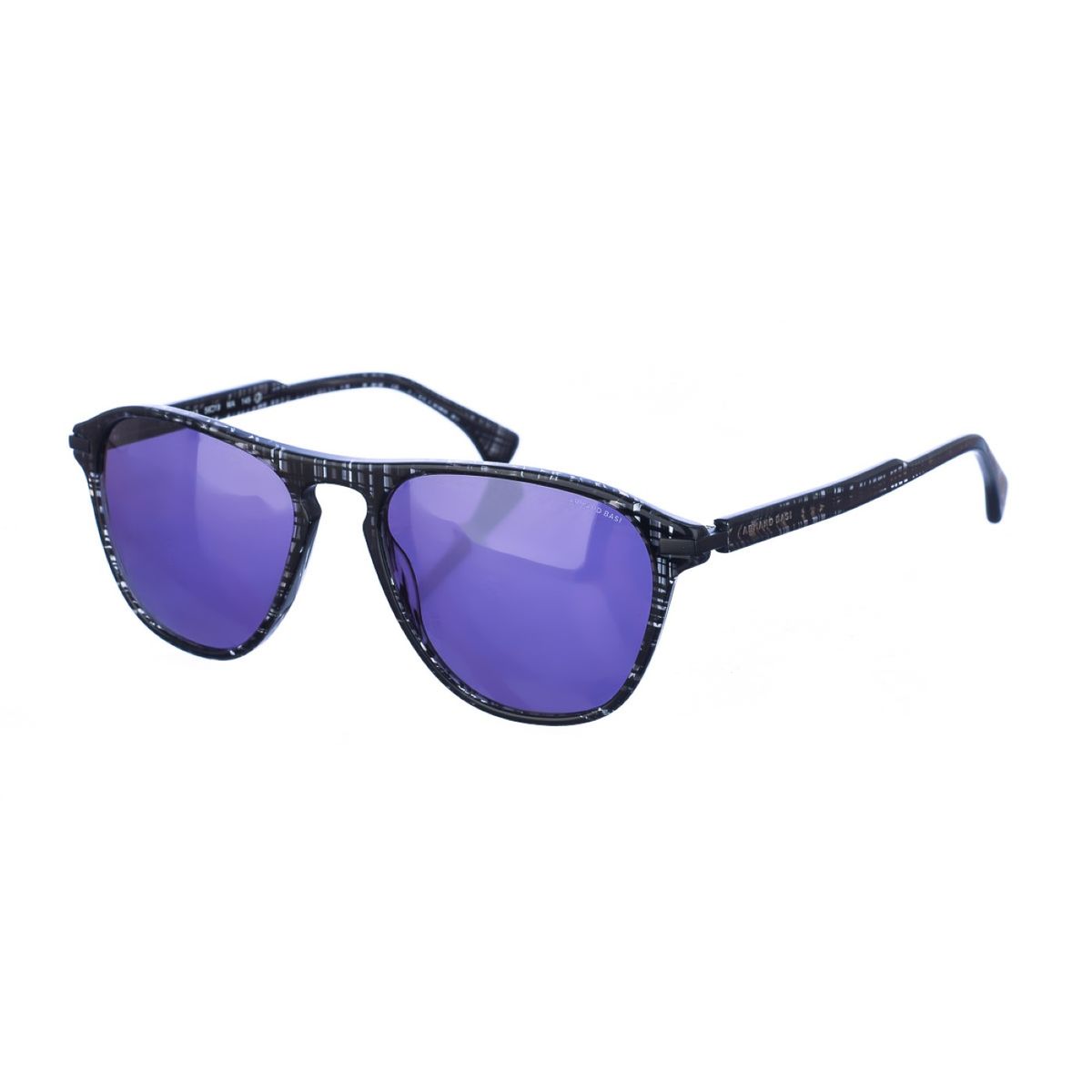 Gemusterte Sonnenbrille in ovaler Form