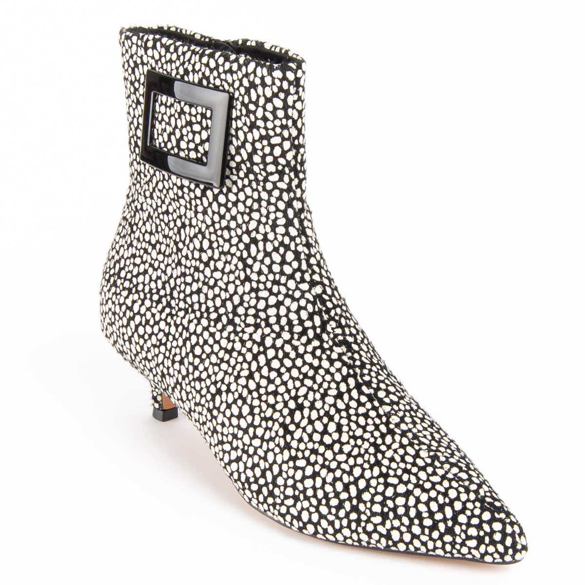 Kitten-Heel-Stiefeletten mit Schnallen-Detail