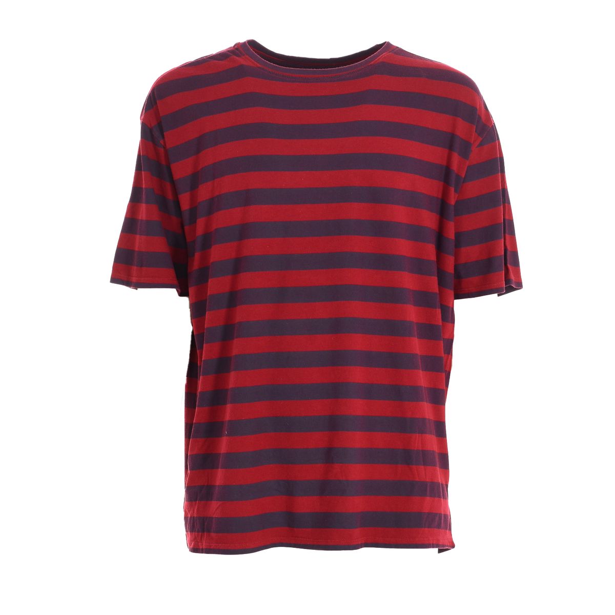 Gestreiftes Baumwoll-T-Shirt mit Rundhalsausschnitt