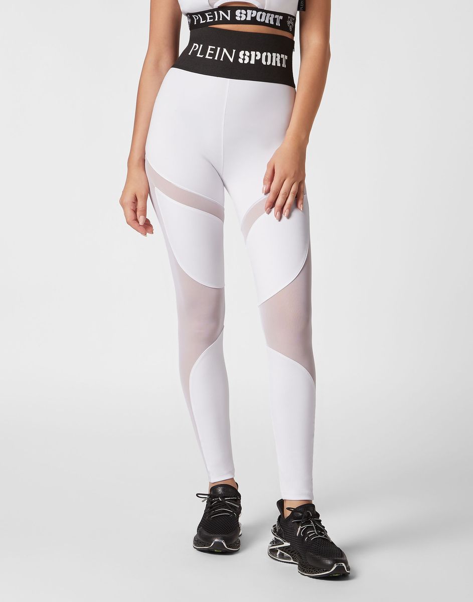 High-Waisted Leggings mit Mesh-Einsätzen
