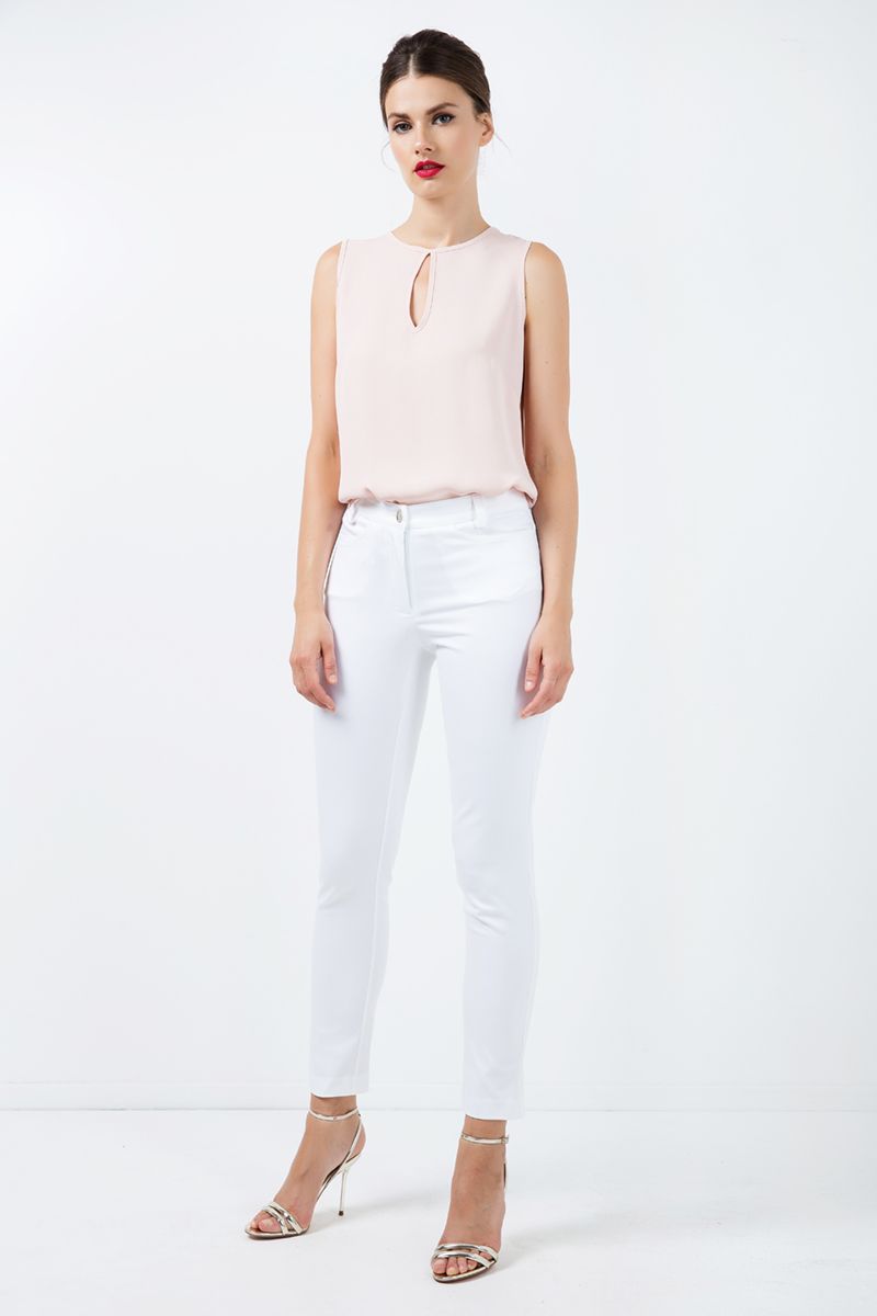 Taillierte Stretch-Gabardine-Hose
