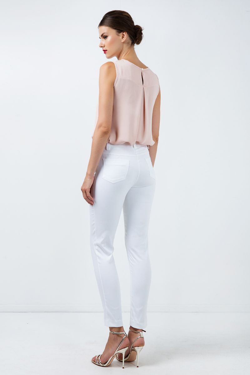 Taillierte Stretch-Gabardine-Hose