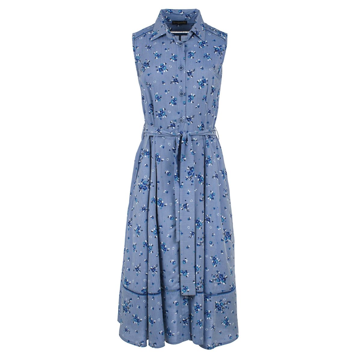 Florales Hemdblusenkleid mit Gürtel