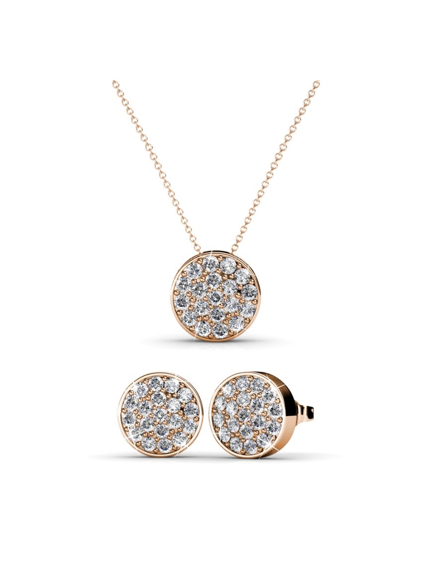 Rundes Schmuckset mit Kristall-Pavé