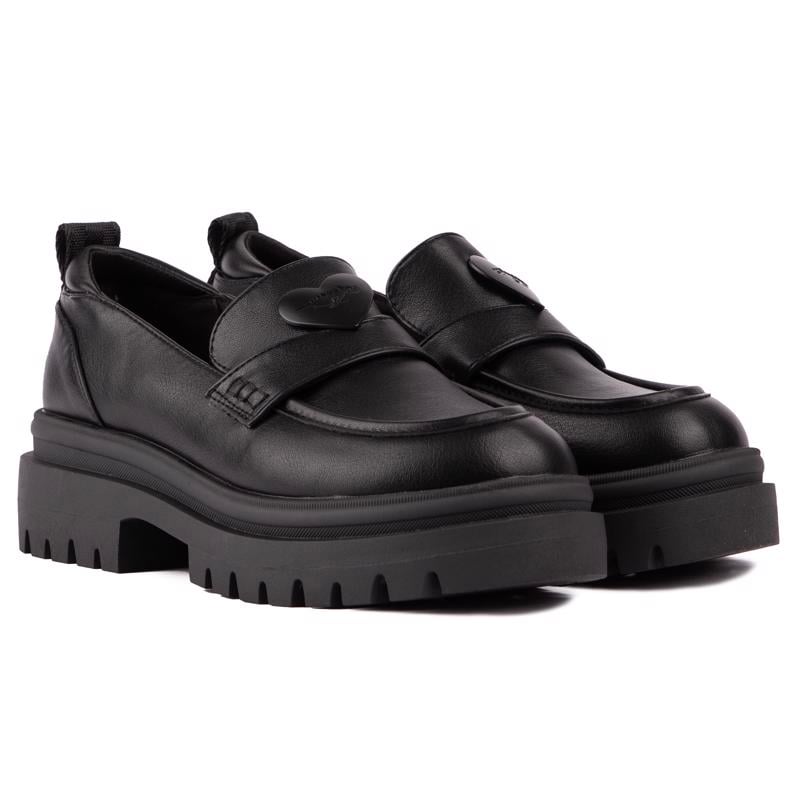 Chunky Plateau-Loafer mit Herz-Detail