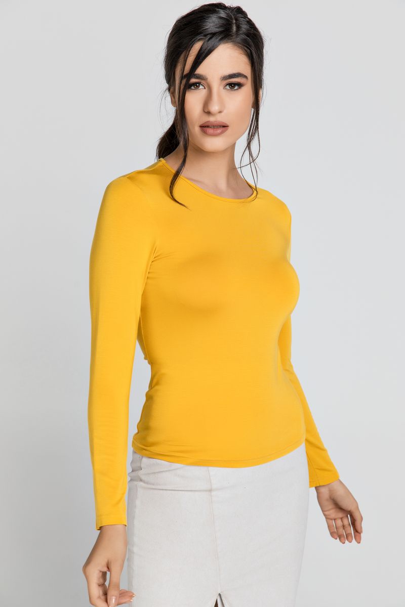 Schmal geschnittenes Jersey-Langarmshirt