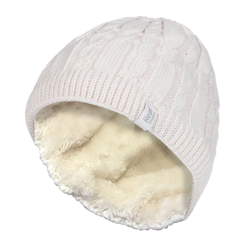 Zopfstrickmütze mit Fleecefutter