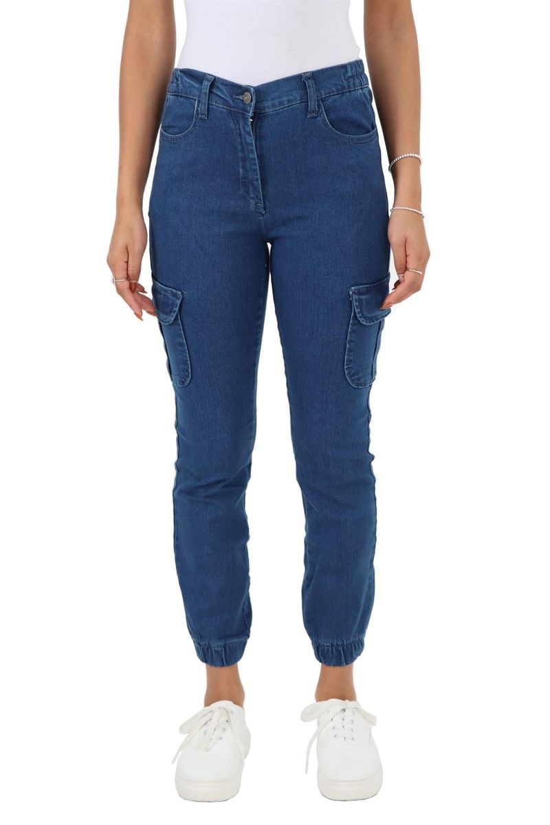 Utility Denim-Cargo-Jogger mit Hochbund