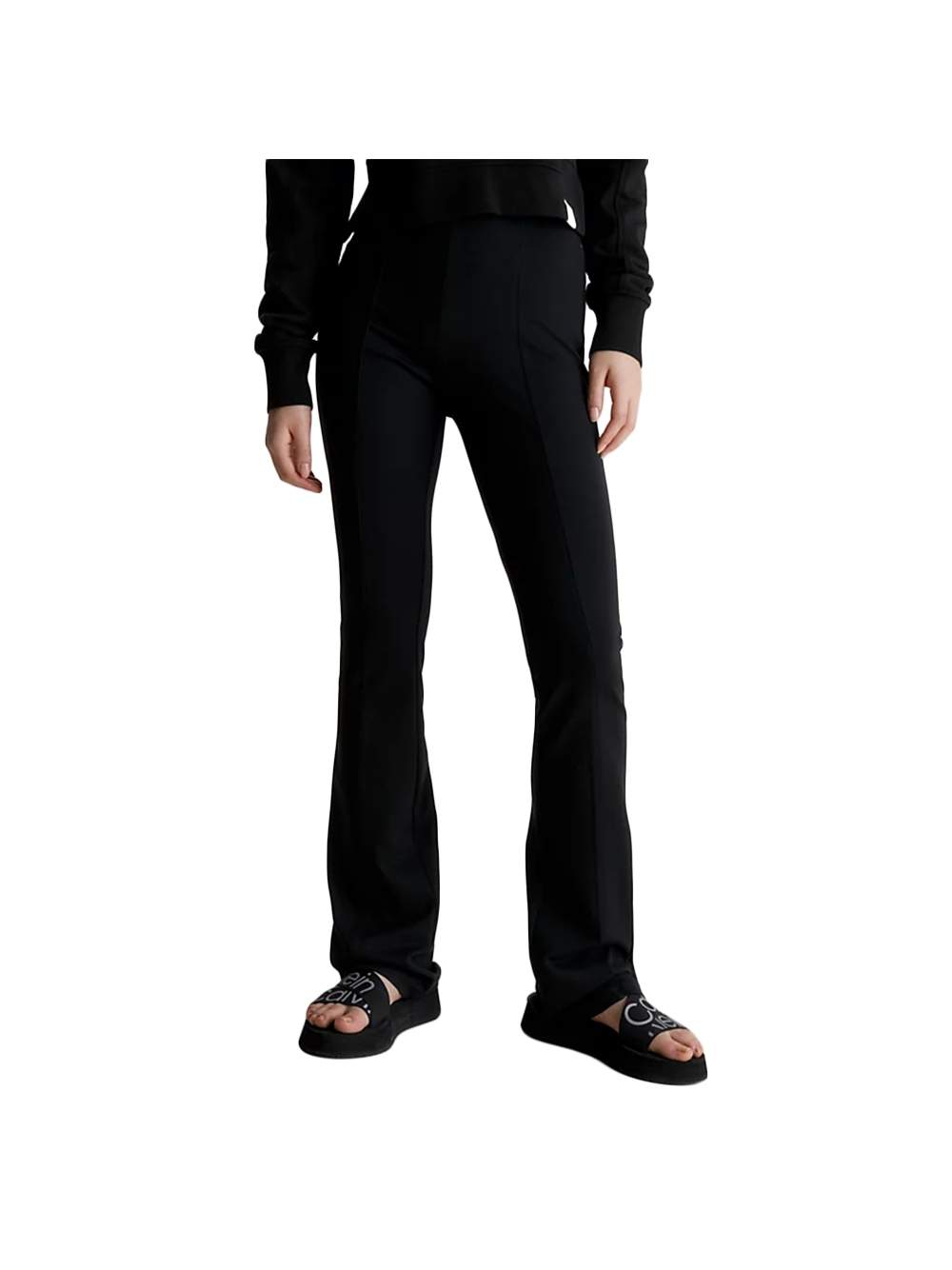 Ausgestellte Jersey-Leggings mit Logo-Bund