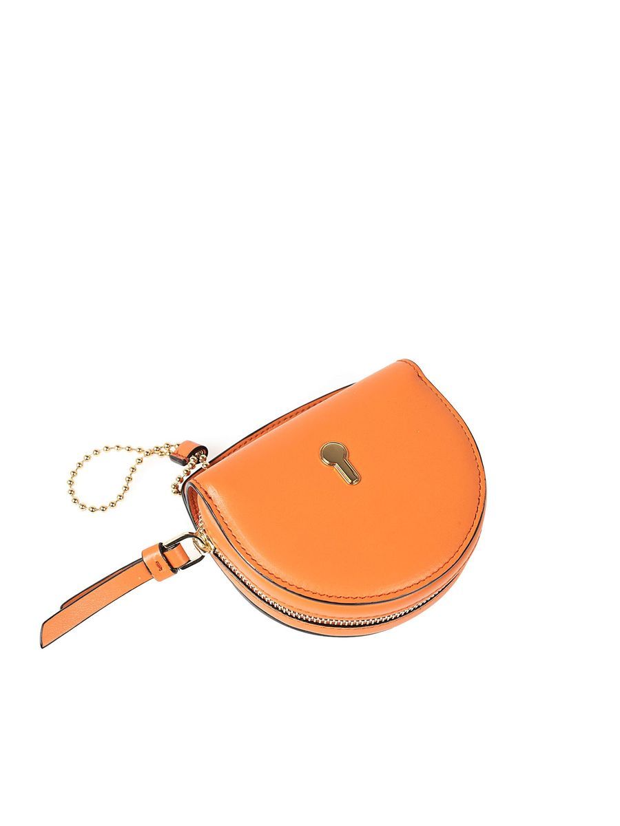 Halbrunde Leder-Pouch mit Schlüsselloch