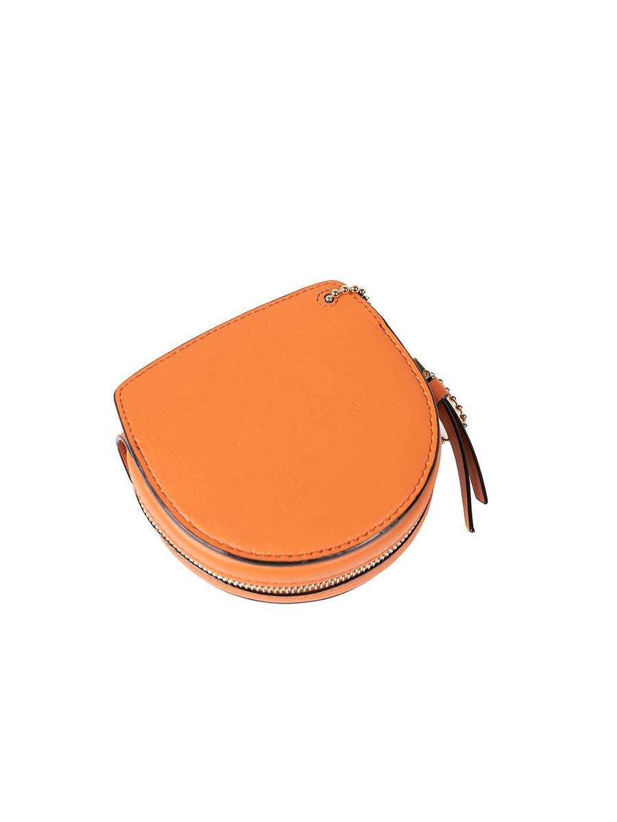 Halbrunde Leder-Pouch mit Schlüsselloch