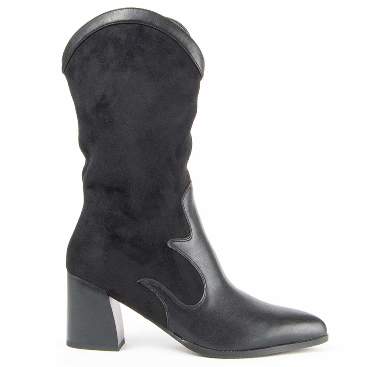 Western-Stiefel aus Wildleder und Glattleder