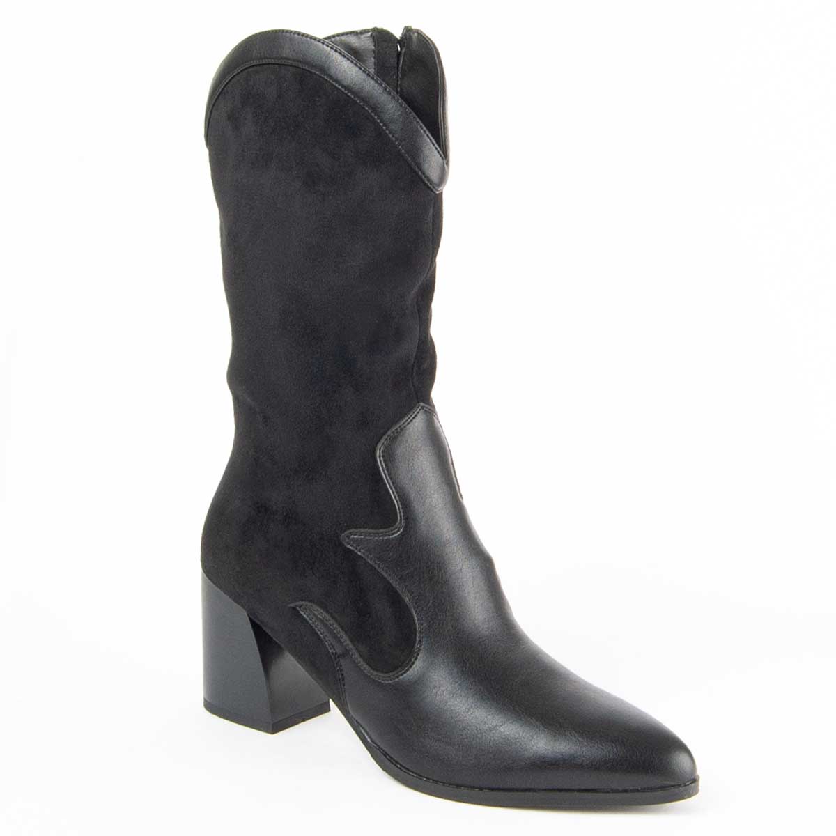 Western-Stiefel aus Wildleder und Glattleder