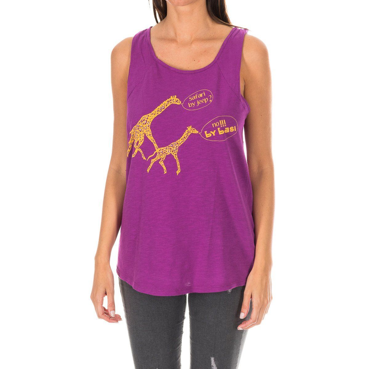 Tanktop mit Giraffen-Grafikprint aus Baumwolle