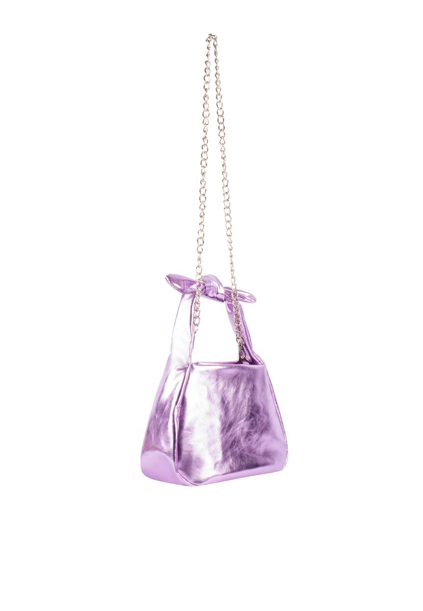 Metallic-Handtasche mit Knotengriff