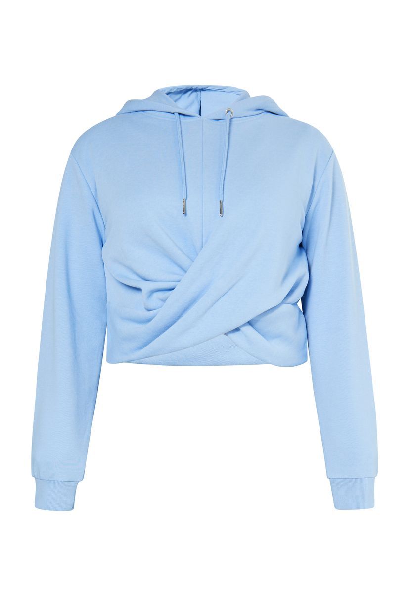 Kurzer Kapuzenpullover mit Wickeldetail