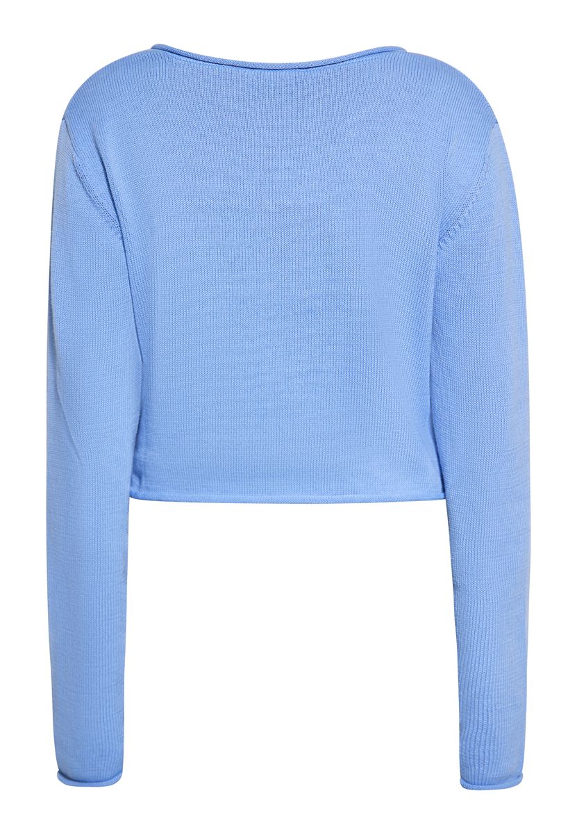 Kurzer Kapuzenpullover mit Wickeldetail
