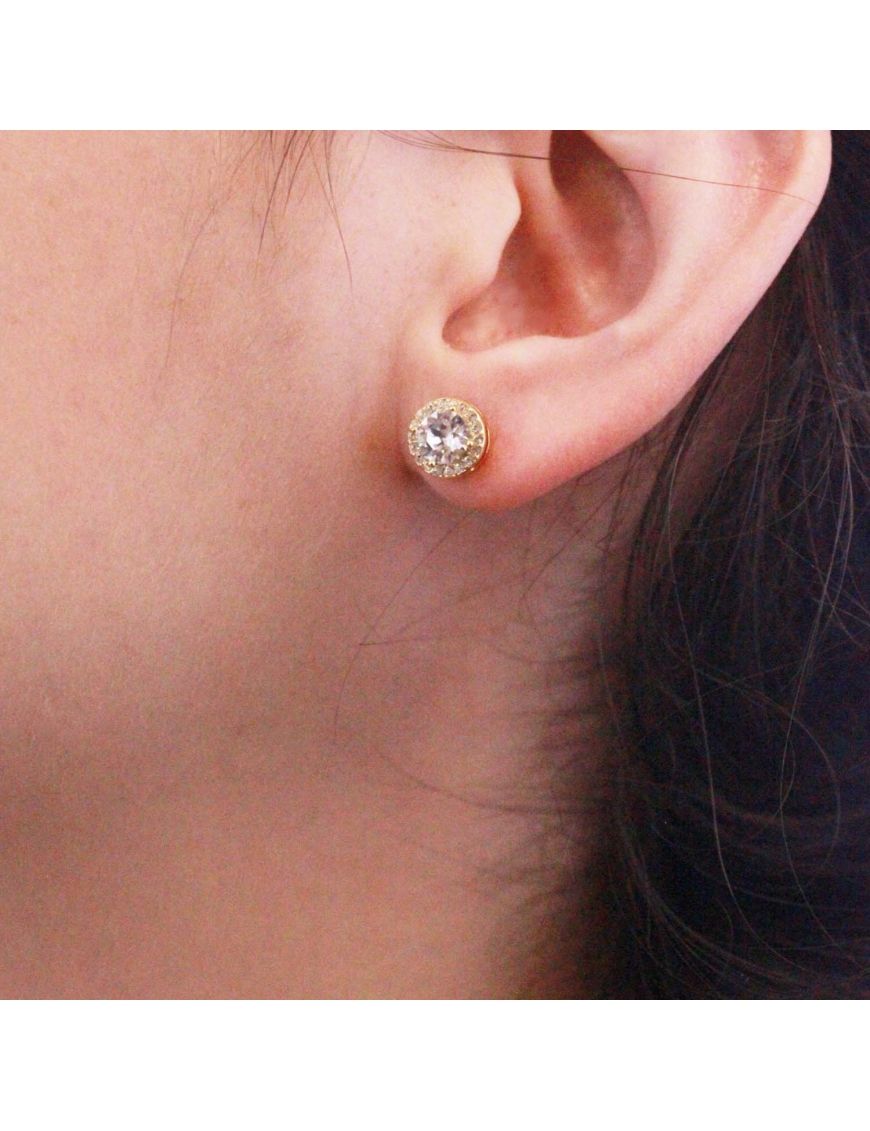 Vintage-inspirierte Sophia Kristall Halo-Ohrstecker