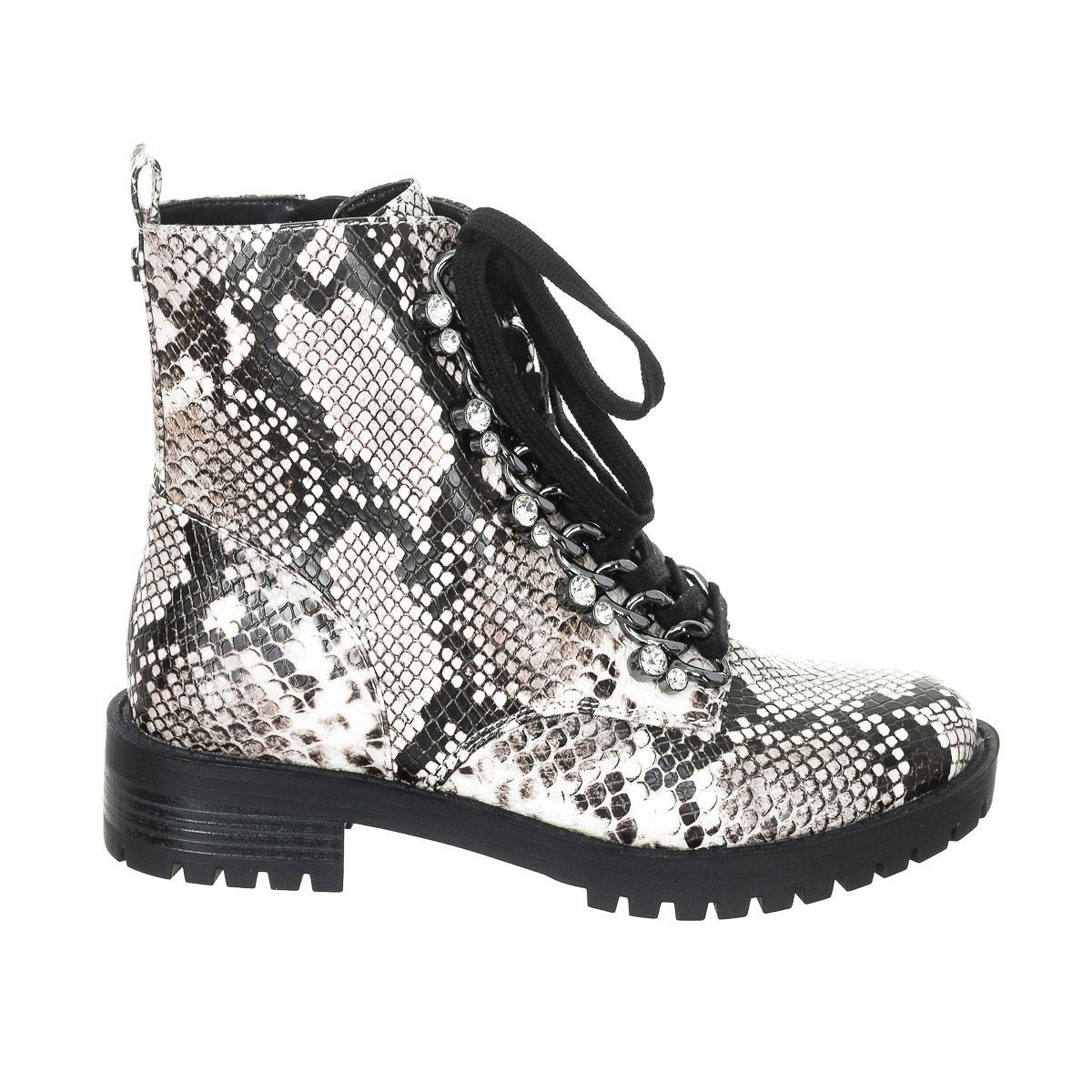Verzierte Combat-Boots mit Schlangenmuster