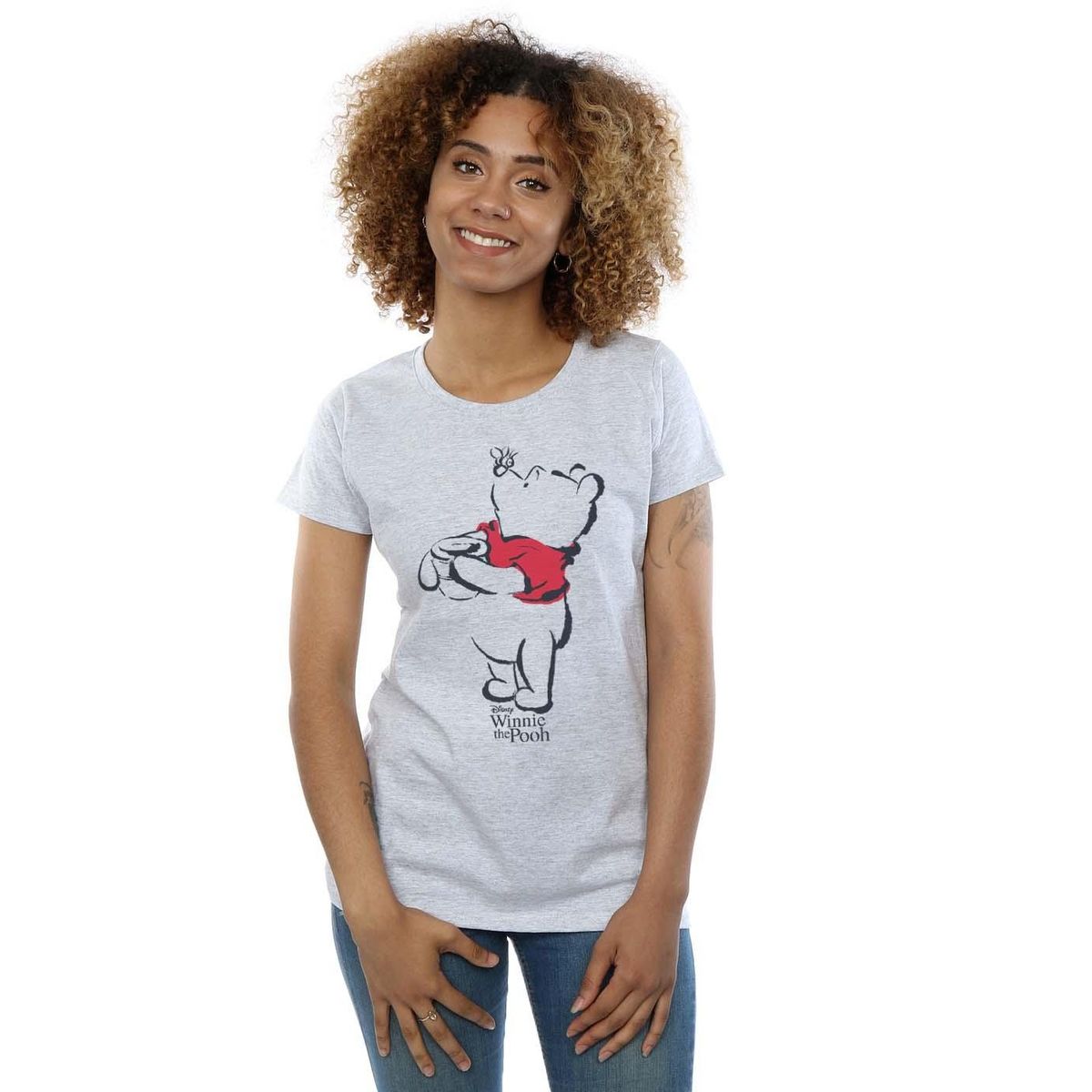 Minimalistisches Winnie-Pooh Grafik-T-Shirt