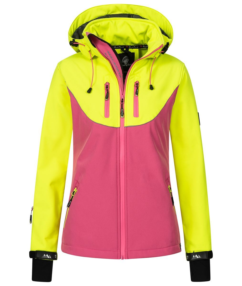 Funktionale zweifarbige Softshell-Outdoorjacke