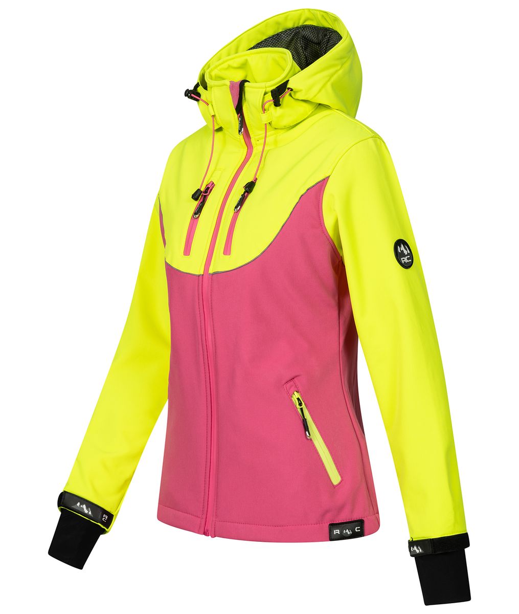 Funktionale zweifarbige Softshell-Outdoorjacke
