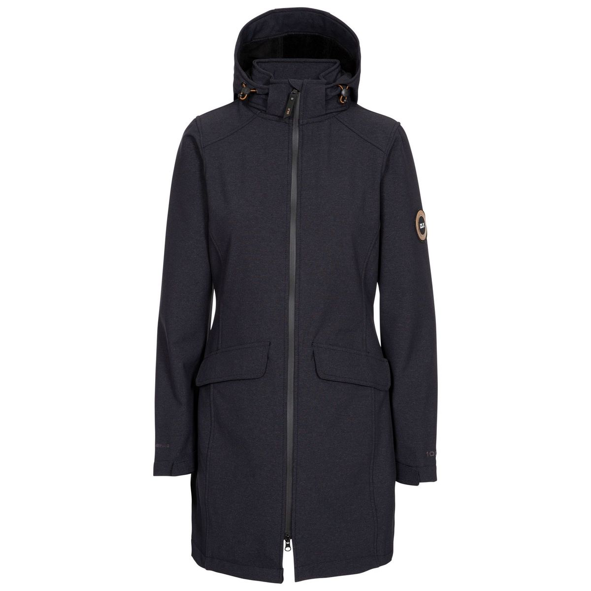 Langer Softshell-Parka mit Kapuze