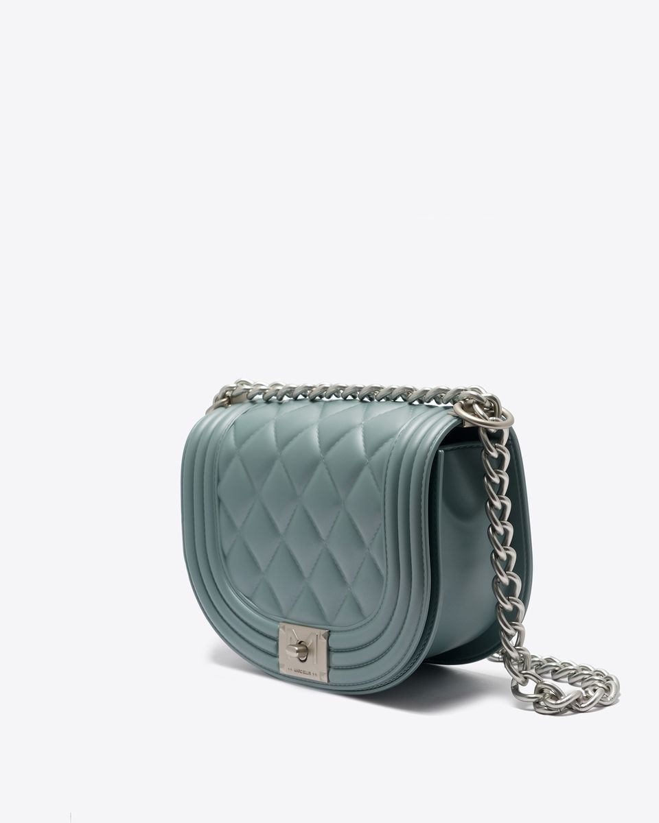 Gesteppte halbrunde Schultertasche