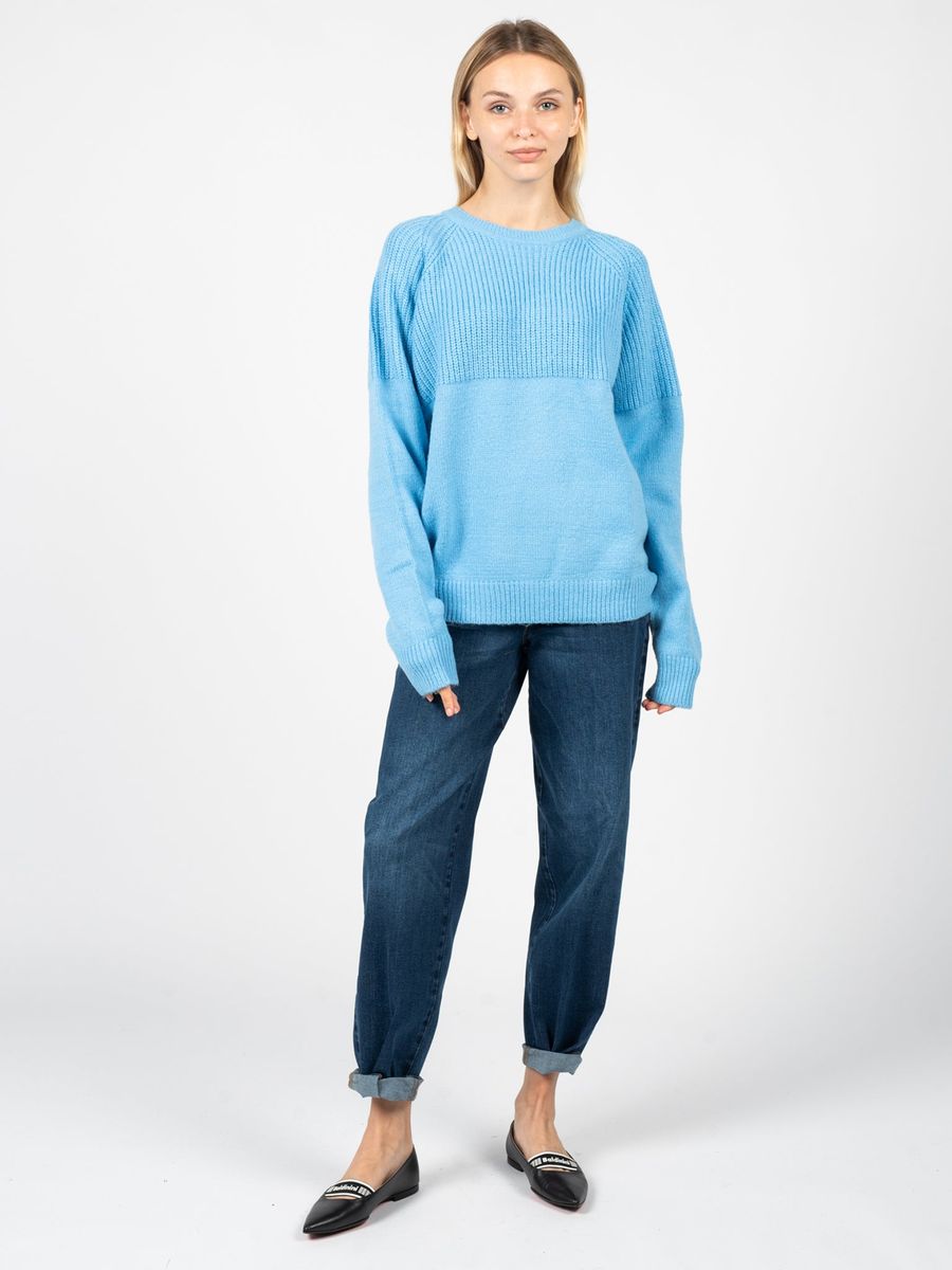 Strukturierter zweifarbiger Strickpullover