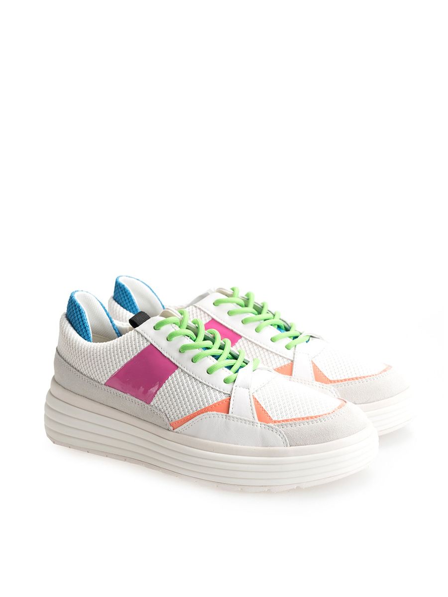 Multicolor-Sneaker mit Plateausohle