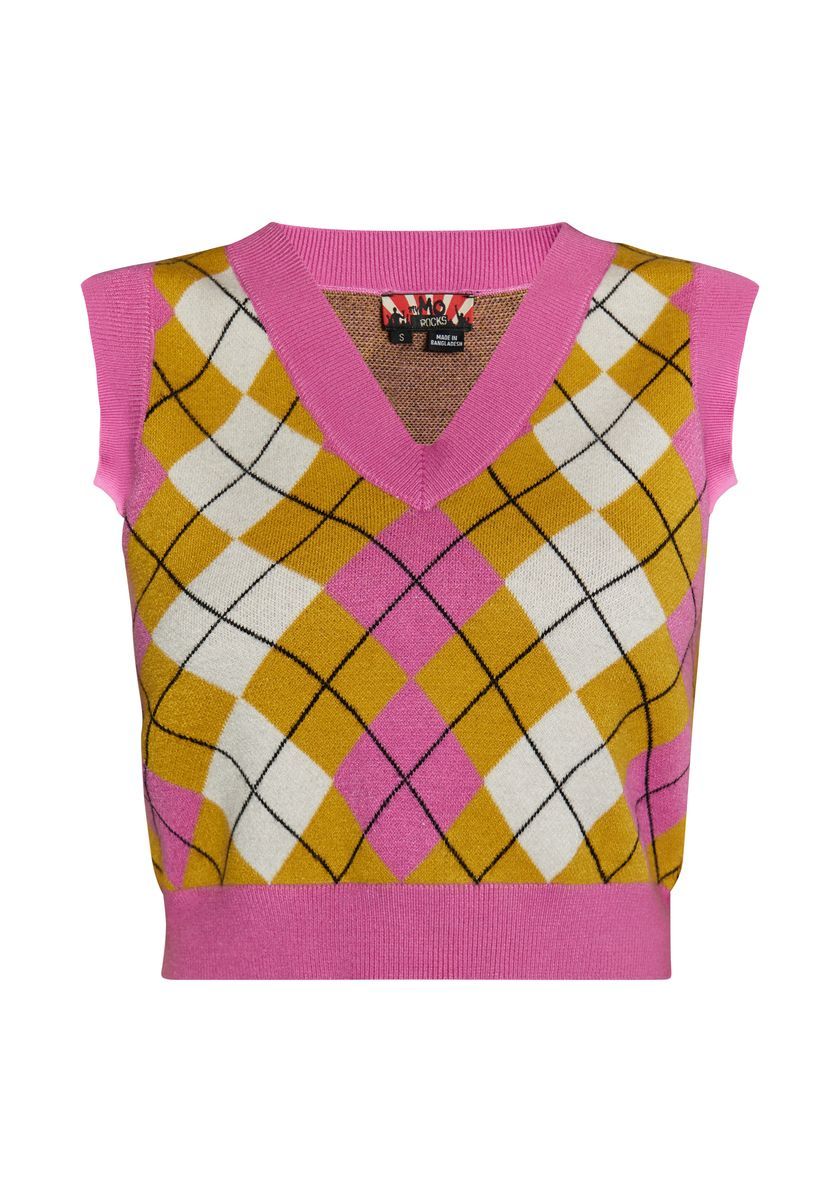 Kurzer Strickpullunder mit Argyle-Muster