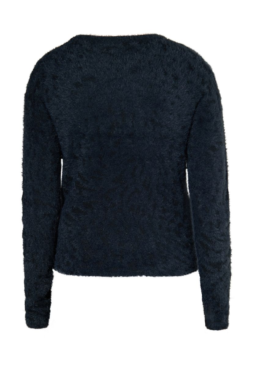 Flauschiger Jacquard-Pullover mit Zebramuster