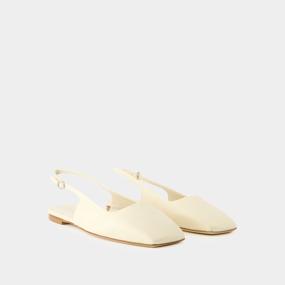 Minimalistische Slingback-Ballerinas mit Karree-Zehe