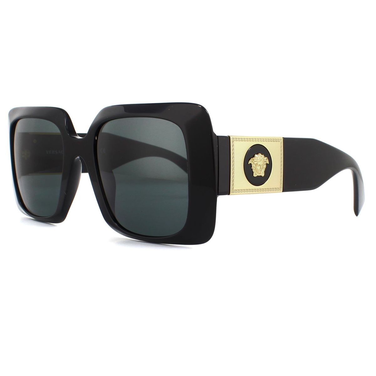 Oversize-Karree-Sonnenbrille mit Medusa-Medaillon