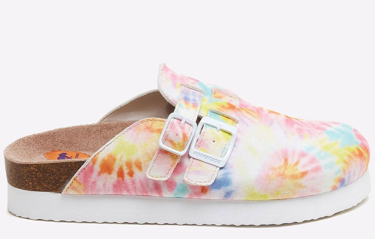 Plateau-Mules mit Batik-Muster