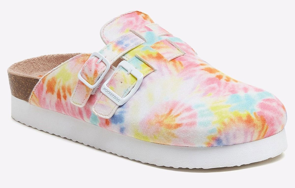 Plateau-Mules mit Batik-Muster