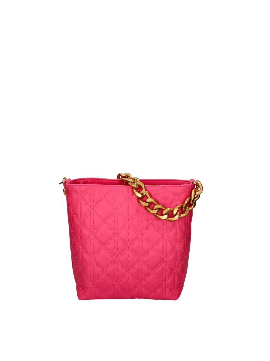 Gesteppte Leder-Beuteltasche