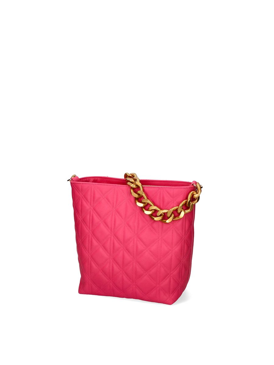 Gesteppte Leder-Beuteltasche