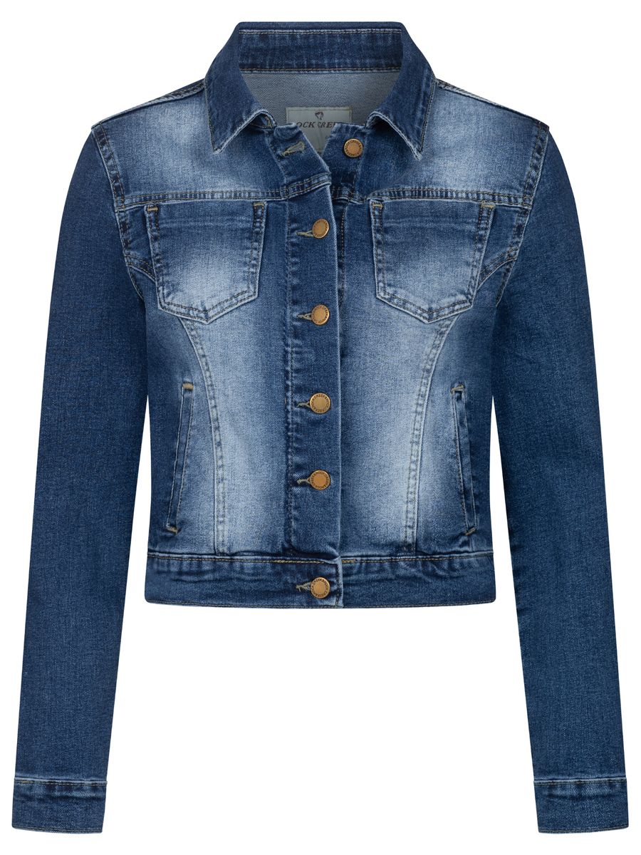 Klassische Kurze Stretch Jeansjacke