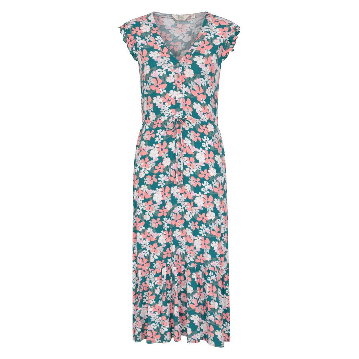 Florales Midikleid mit Rüschenärmeln