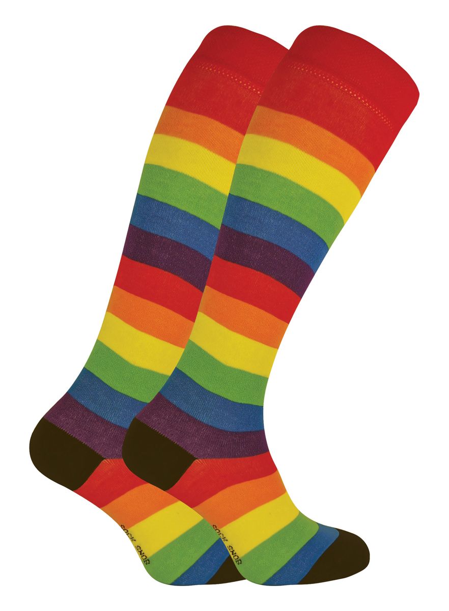 Regenbogen-Kniestrümpfe aus Bambus