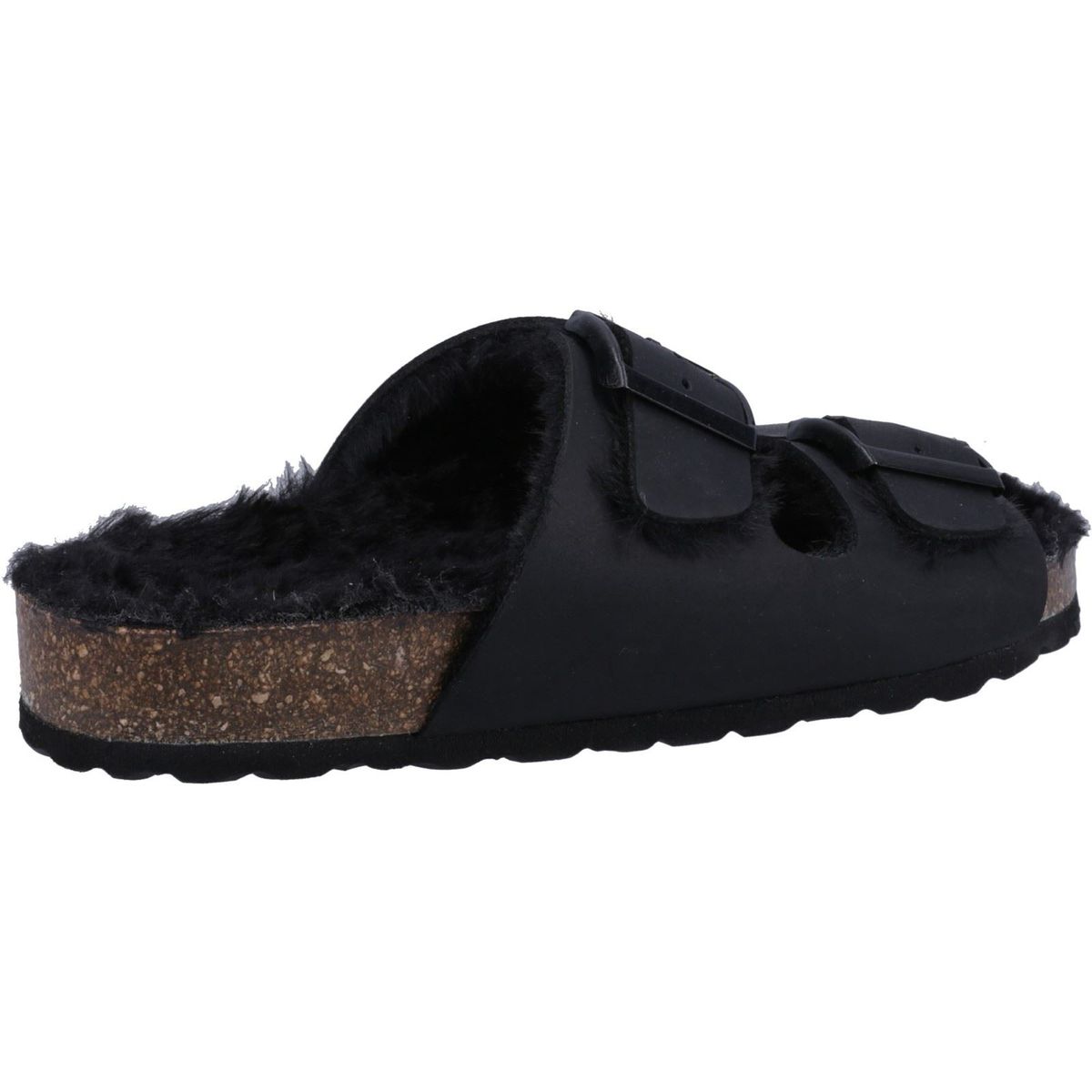 Sandalen mit Kunstfellfutter aus Wildleder
