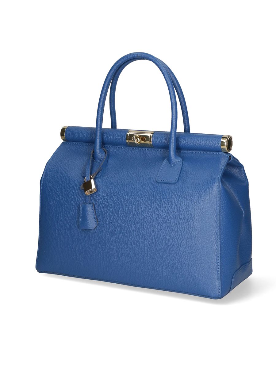 Strukturierte Handtasche aus genarbtem Leder