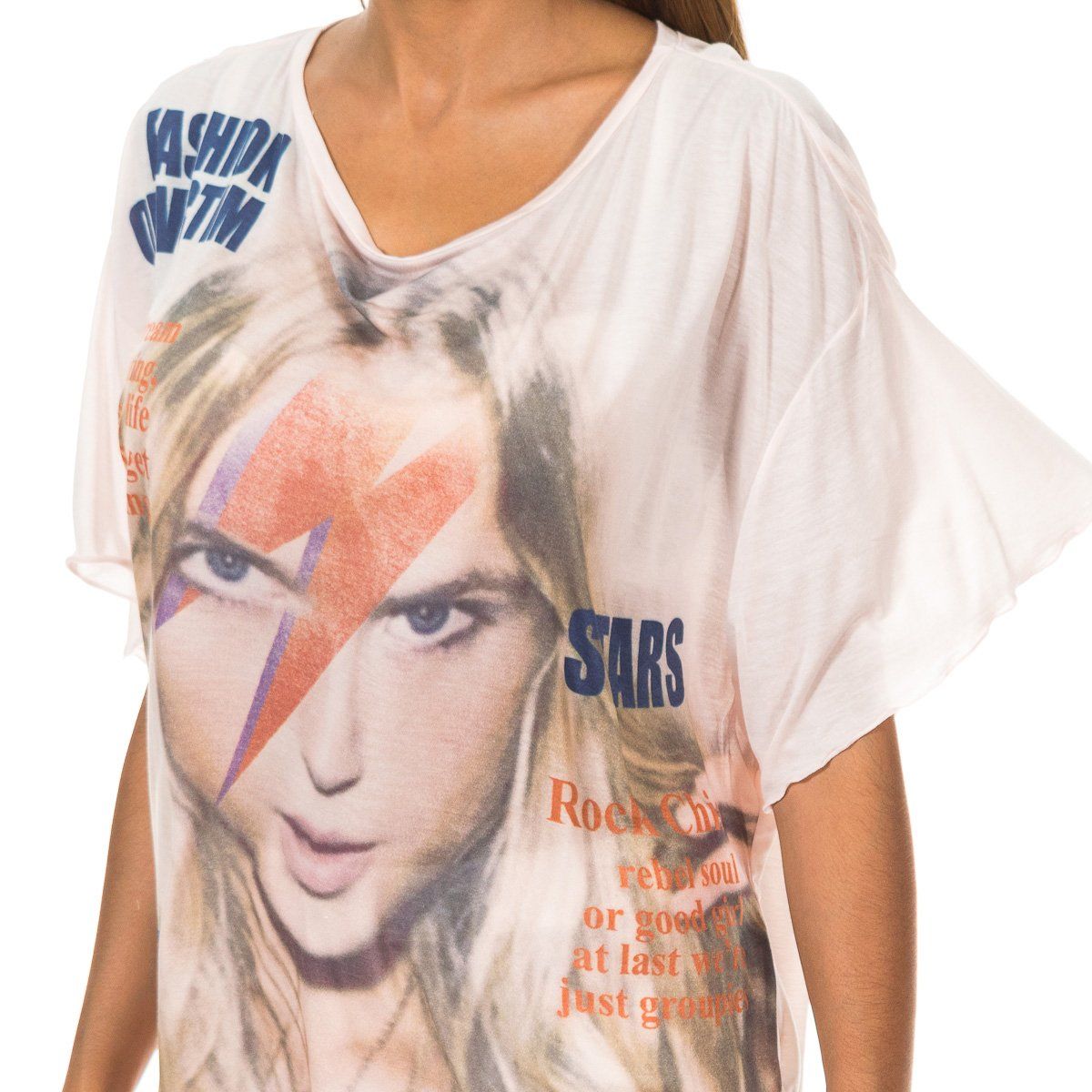 Oversize Modal-Shirt mit Grafikprint