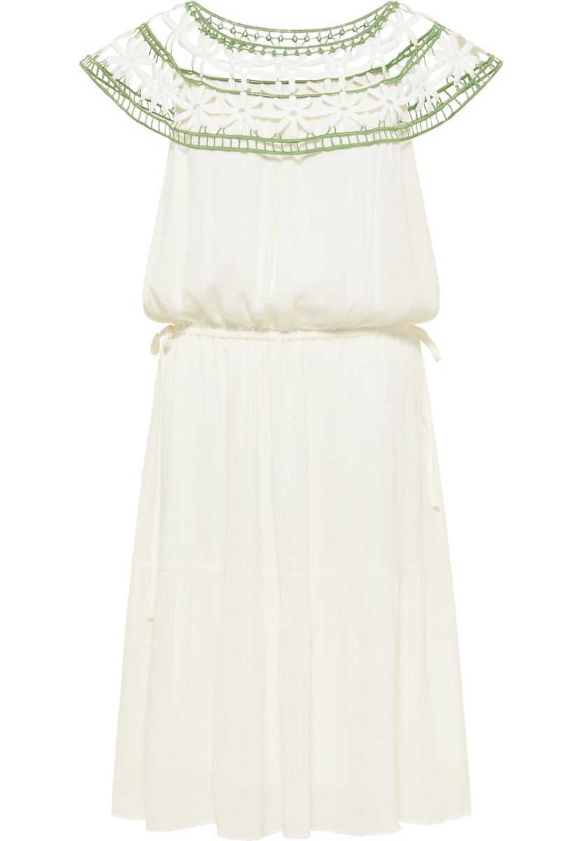 Luftiges Chiffonkleid mit floraler Spitze