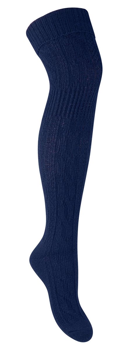 Strukturierte Overknee-Socken aus Wollmischung