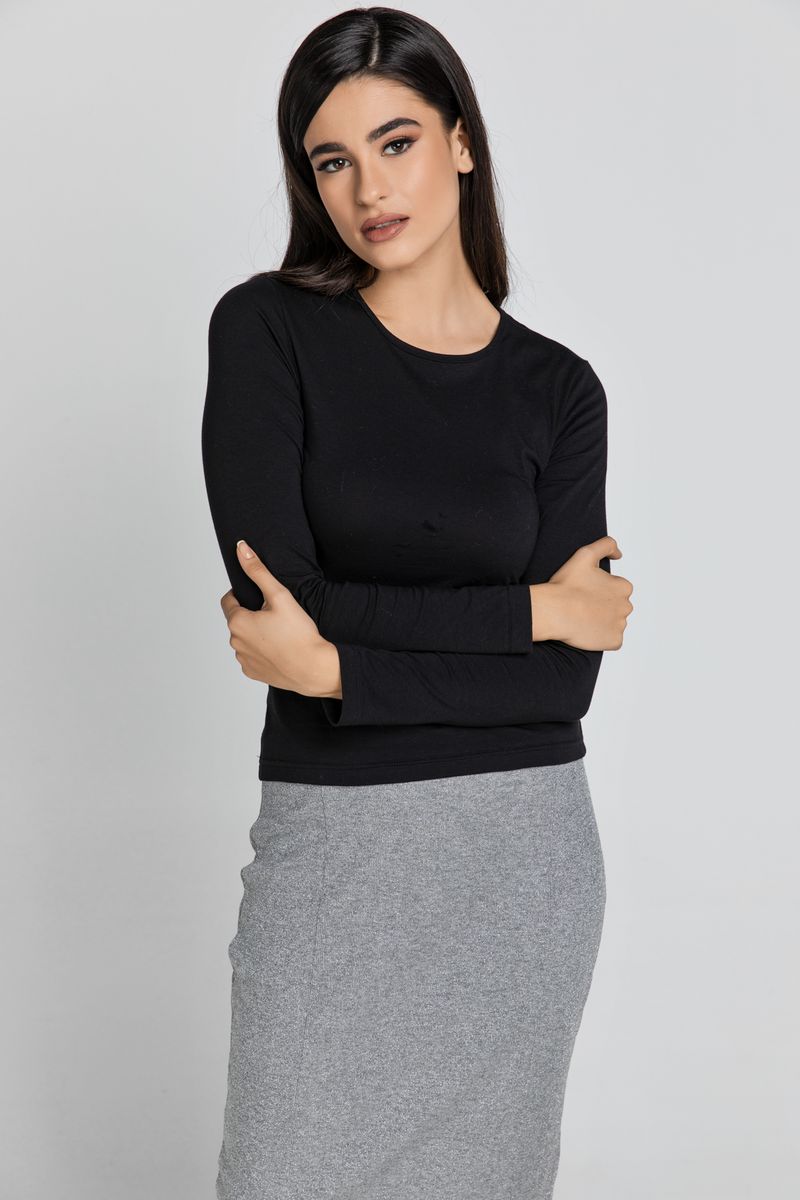 Klassisches langärmeliges Jersey-Top