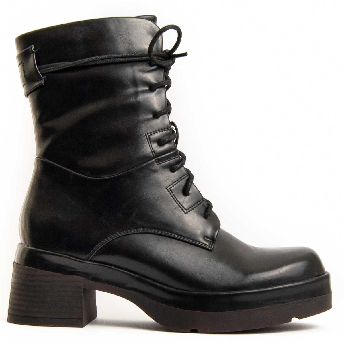 Schnürstiefeletten mit Plateau-Absatz