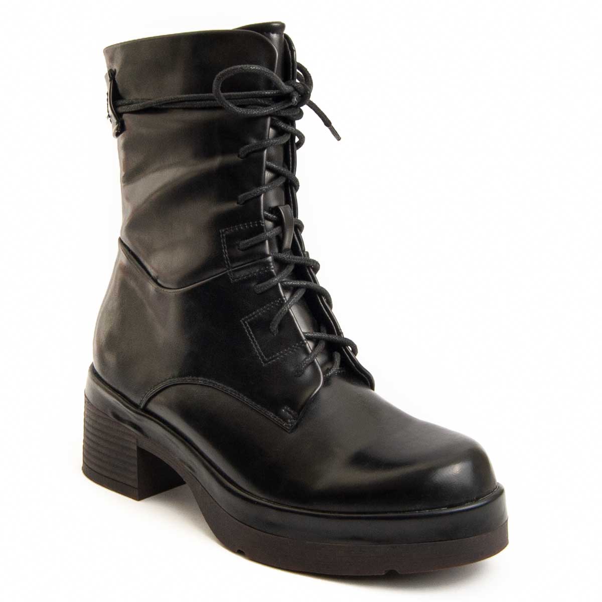 Schnürstiefeletten mit Plateau-Absatz