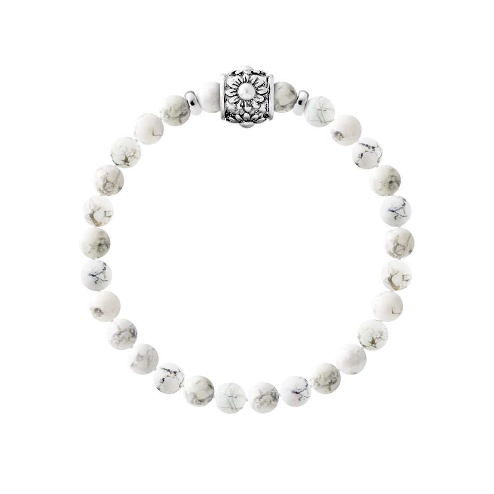 Perlenarmband aus Howlith und Silber